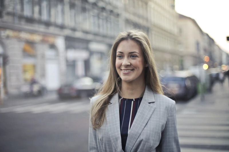 Smiling client